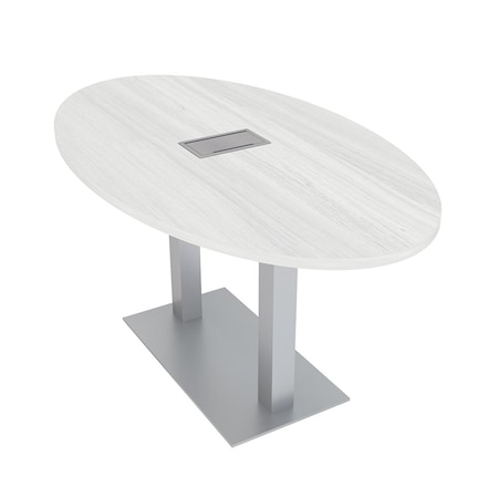 Skutchi Designs 33.5 in W, 69.5 in L, 29 in H, Engineered Wood Top, White HAR-OVL-34x70-DOU-ELEC-WHCYPRESS